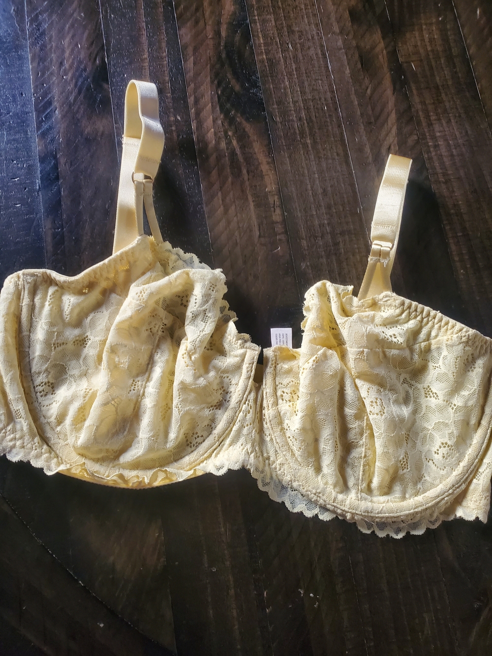 Auden Yellow Floral Lace Underwire Bra